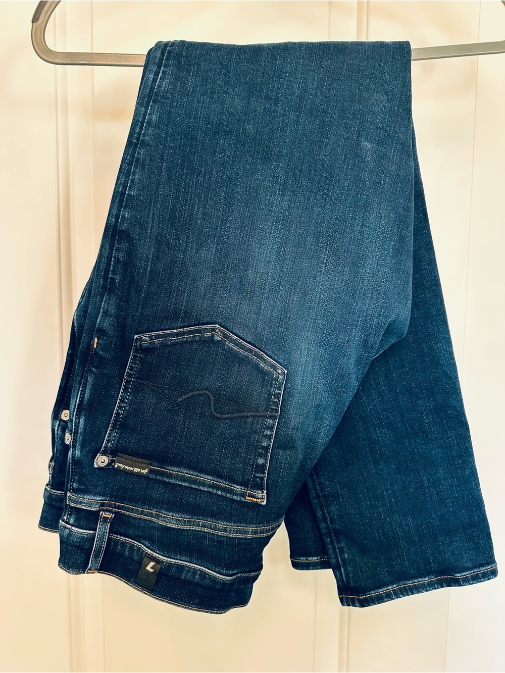 7 For All Mankind Dark Blue Slimmy Tapperrd Jeans